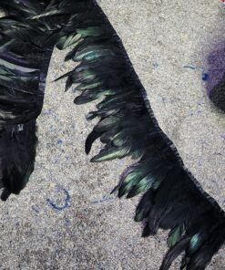 Sowder Rooster Hackle Feather Fringe Trim 5-7" in Width Pack of 5 Yards(Black) black 29 81klTlndpL 1