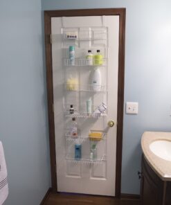 Lavish Home (White) 6-Tier Adjustable Kitchen Door Rack for Pantry Organization and Storage Shelving, (L) 19” x (W) 5” x (H) 56-64 33 81kmbvuuJwL