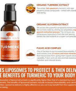 PURALITY HEALTH Liquid Turmeric Supplement, Fulvic Acid, Support Joint Health, Liposomal Enhanced Absorption, Vegan, Month Supply 21 81knFH03CtL