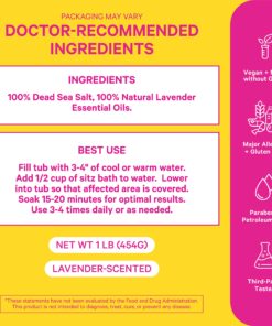 Pink Stork Postpartum Sitz Bath Soak: Dead Sea Salt for Perineal Care & Cleansing, Postpartum Recovery, Labor & Delivery Essentials, Postpartum Essentials, Women-Owned, Lavender Scented, 16 oz 12 81ko85C5ZHL