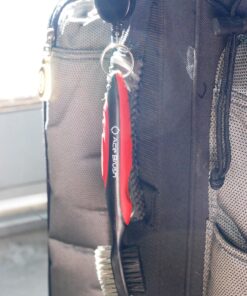 Ace Golf Brush and Club Groove Cleaner, 2 Ft Retractable Zip-line Aluminum Carabiner, Bonus Brush Cover, Lightweight, Stylish, Ergonomic Design, Premium Tour Grade, Easily Attaches to Golf Bag Red 19 81kojXvykYL