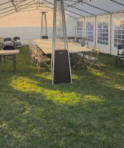 Hiland HLDSO1-WGTHG Pyramid Glass Tube Propane Patio Heater w/Wheels, 40,000 BTU, Hammered Bronze 43 81kole8IGEL