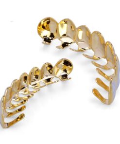 TOPGRILLZ Grills for Your Teeth Hip Hop 8 Teeth Gold Grillz for Men Women Top Bottom Fang 18K Gold Plated Rugged Rapper Costume gold&silver 17 81kolhinSvL