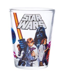 Silver Buffalo Star Wars Original Trilogy: A New Hope, Empire Strikes Back, Return of the Jedi - 4 Pack Mini Glasses Featuring Yoda, Luke, Darth Vader, Han Solo, Chewbacca, Princess Leia, Ewok, 1.5oz 1.5oz Original Trilogy 17 81kpHvAS77L