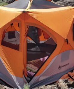 Gazelle Tents T4 Hub Tent, Easy 90 Second Set-Up, UV Resistant, Removable Floor, 4-Person, Orange, 78"x 94" x 94" 22272 T4 Orange/Grey 55 81kq r7dOSL