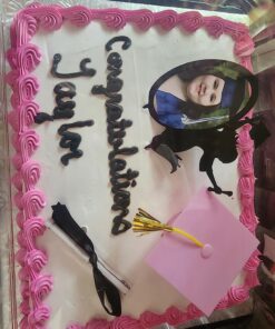 Congrats Grad 2023 Cake Toppers - Black Acrylic With Photo Frame Cake Topper - Class OF 2023 College Graduate Party Supplies - Chic Insert Silhouette A Girl Cheers To Graduate Decorations 16 81kq7WDtq5L