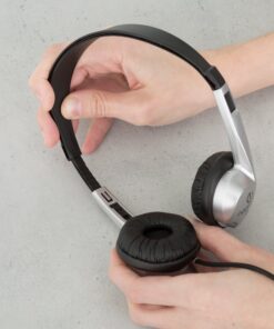 Egghead Stereo School Headphone with Leatherette Ear Cushion, Black, EGG-IAG-1008-SO Single Pack 10 81kqJ06gnfL