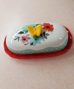 Alternative view of The Pioneer Woman Flea Market Decorated Floral 6.4" Butter Dish