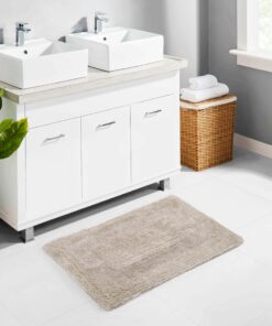 COTTON CRAFT Smith Set of 2 Cotton Handmade Heavyweight Reversible Racetrack Bath Rugs, 17 inch x 24 inch, Linen 11 81krFJUskJL