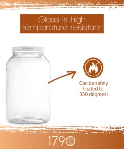 1790 Large Glass Jars with Lid - Wide Mouth 1 Gallon Glass Jar with Lid - Glass Gallon Jar for Kombucha & Sun Tea - Gallon Mason Jars are Large Glass Jars with Lids 1 Gallon for Food Storage - 2 Pack 27 81ksZOFNNaL