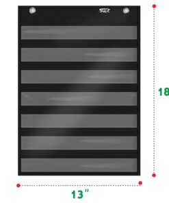 Magnetic Pocket Chart with 10 Dry Erase Cards for Standards,Daily Schedule,Activities,Class demonstrations (Black) Black 8 81ksgXaPMuL