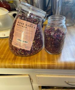 Dried Rose Petals and Rose Buds - Red - 1 Pound Edible Flowers - Use in Tea, Baking, Making Rose Water, Crafting, Wedding Confetti - Included Sample Bottle of Rose Absolute Essential Oil - by bMAKER 50 81ksnrrpdML