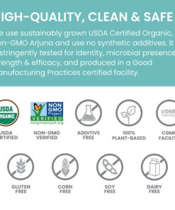 Himalaya Organic Arjuna Herbal Supplement, Cardiovascular Support, Blood Pressure Maintenance, Heart Health, USDA Certified Organic, Non-GMO, Vegan, 700 mg, 60 Plant-Based Caplets, 60 Day Supply 1 14 81ktVP1OL