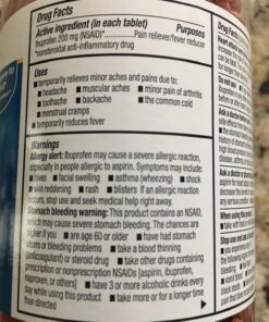 Amazon Basic Care Ibuprofen Tablets, Fever Reducer and Pain Relief from Body Aches, Headache, Arthritis and More, 1000 Count 1000 Count (Pack of 1) 33 81ktya7gIqL