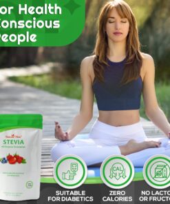 Natural Mate Zero Calorie Sweetener, 16 oz - Organic Stevia Granular Powder Blended with Erythritol - 2:1 Sugar Replacement for Keto, Paleo, Low GI 17 81kujEflkBL