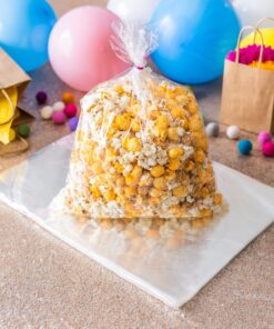 TATTI 100 Pack Clear Plastic Large Cellophane Bags 12x16 With 4inches Twist Ties, Plastic Cello Bags 1.4 mils for Cookies Candy Gift Birthday Party Favor (Pack of 100) 12x16 Inch (Pack of 100) 25 81kvTl4x4IL