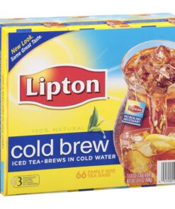 Lipton, Black Tea, Cold Brew, Family Size Tea Bags, 22-Count Boxes (Pack of 3)