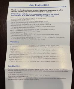 Meat Thermometer Digital, Meat Thermometers for Grilling and Cooking, Waterproof Instant Read Food Thermometer with Accurate Readings, Large LED Backlit Display and Foldable Probe for Kitchen & BBQ Black 41 81kw9ooSuL