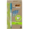 BIC Ecolutions Round Stic Ballpoint Pens, Medium Point (1.0mm), 50-Count Pack, Blue Ink Pens Made from 97% Recycled Plastic 50 Count (Pack of 1) 13 81kwmroQanL