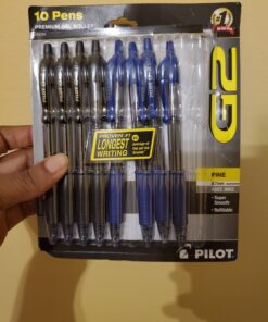 PILOT G2 Premium Fine Point Gel Ink Pen, 0.7 mm, Refillable & Retractable Rolling Ball, 5 Black and 5 Blue pens (Bulk pack of 10 Pens) (14784) 21 81kxKqoeQuL