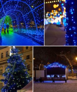 VMANOO Solar Outdoor String Christmas Lights 72Ft 200 LED 8 Modes Patio Lighting for Outside Yard Gazebo Party Wedding Tents Porch Xmas Garden Backyard Tree Decorations Balcony Decor Lights LS1P 1 PACK Blue 11 81l05ClvDKL