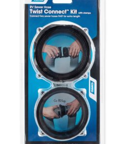 Camco Camper/RV Sewer Hose Twist Connect Kit | Quickly Connect 2 RV Sewer Hoses | Features Simple Non-Restrictive Design & Fits 3” Camper Sewer Hoses | Includes Lug Connector Fitting & More (39543) 9 81l14VtpOCL
