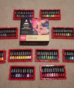 Arteza Acrylic Paint Set, 100 Colors, 0.41 fl Oz /12ml Tubes of Craft Paint, Heavy-Body, Glossy Finish, Colorful Addition to Your Art Supplies 100 x 12ml (0.41 fl oz) Craft 62 81l1R6ER68L