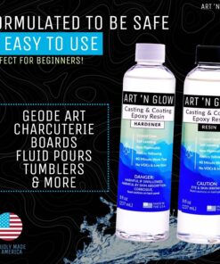 Art ‘N Glow Epoxy Resin for Clear Casting and Coating - 32 Ounce Kit - Perfect for Molds, Crafts, Tumblers, Jewelry, Wood - Food Safe, Non Yellowing, Bubble Free, and Made in The USA 25 81l2d8WHl5L 1