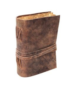 CLA Journal, Vintage Leather Journal, 200 Handmade Deckle Edge Paper Journal, Leather Sketch Book, Leather Notebook, Leather Journal for Women, Leather Journal for Men (8 x 6 Inch, Vintage Brown) 8 x 6 Inch 9 81l5d0H57L