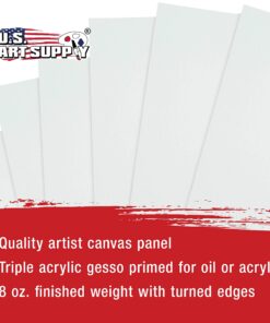 US Art Supply Multi-Pack 6-Ea of 5 x 7, 8 x 10, 9 x 12, 11 x 14 inch. Professional Quality Medium Artist Canvas Panel Assortment Pack (24 Total Panels) 35 81l5ijeqT5L 1