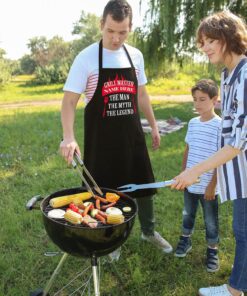 Tstars Aprons for Men with Pockets Grill BBQ Funny Cooking Mens Women Chef Apron One Size Grill Master / Black 12 81l6874ax3L