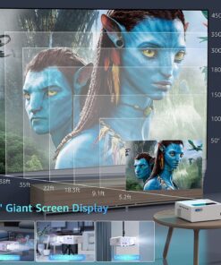 Native 1080P 5G WiFi Bluetooth Projector,15000L 450 ANSI Outdoor Movie Projector 4K Support and Max 450" Display, LED Home Theater Video Projector Compatible With iOS/Android/Win/TV Stick/PS5 White 28 81l6xzQbUxL