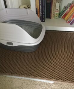 iPrimio Large Cat Litter Trapper Mat w/ Urine/Waterproof Layer - Larger Holes w/ Urine Puppy Pad Option - Cat Litter Mat, Light and Soft (Brown Color) 30x23 - Brown 35 81l71ceE21L