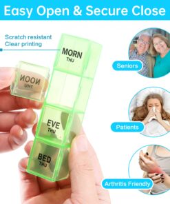 VMVN Pill Box 7 Day, Large Pill Cases Organizers,Weekly Pill Container AM/PM Medicine Organizer,Removable 4 Times a Day Pill Holder Medium 13 81l72iELlnL 1