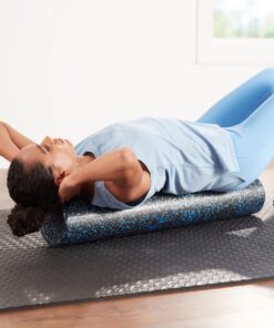 Amazon Basics High-Density Round Foam Roller for Exercise, Massage, Muscle Recovery Blue Speckled 36-Inch 24 81l7QV7EXBL