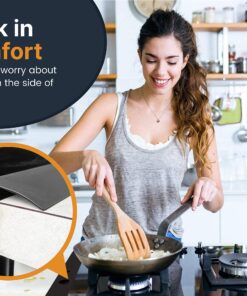 Alternative view of Linda’s Essentials Silicone Stove Gap Covers (2 Pack), Heat Resistant Oven Gap Filler Seals Gaps Between Stovetop and Counter, Easy to Clean Stove Gap Guard (21 Inches, Black) 21 Inches