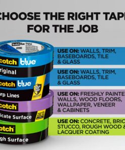 Scotch Painter's Tape Original Multi-Surface Painter's Tape, 2.83 Inches x 60 Yards, 1 Roll, Blue, Paint Tape Protects Surfaces and Removes Easily, Multi-Surface Painting Tape for Indoor and Outdoor Use 26 81l7r2g zfL 1