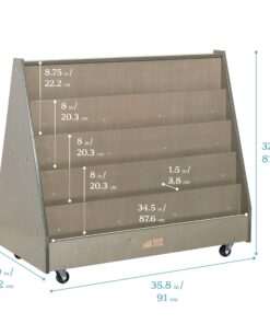 ECR4Kids Double-Sided Mobile Book Display, Classroom Bookshelf, Grey Wash 19 81l8dt2rKOL