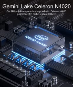 Alternative view of MINISFORUM N40 Mini PC Fanless Silent Desktop Computer 4GB RAM, 64GB eMMC Micro PC, Celeron N4020 up to 2.8GHz, 1000M LAN, HDMI&VGA, Support Auto Power On Mini Computer N40(4+64)