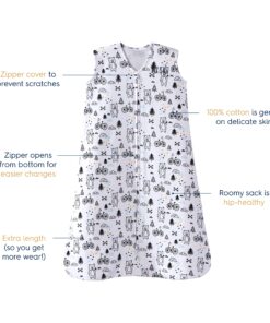 Alternative view of HALO SleepSack, 100% Cotton Wearable Blanket, Swaddle Transition Sleeping Bag, TOG 0.5, Huggy Bears, Medium, 6-12 Months Medium (Pack of 1)