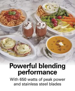 Hamilton Beach Stay or Go Blender with 32oz Jar, 8oz Grinder for Nuts & Spices, and 2 Portable Cups with Drinking Lids for Shakes and Smoothies, BPA Free, Black and Silver (52400) 19 81lAP5fxEGL