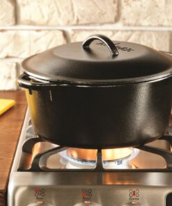 Lodge L8DOLKPLT Cast Iron Dutch Oven with Dual Handles, Pre-Seasoned, 5-Quart,Black 5 Quart 24 81lCXmhB78L