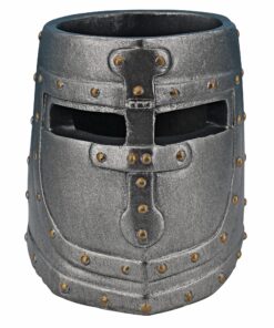Design Toscano Knights Templar Helmet Pen Cup Desk Accessory Statue, 4 Inch, Polyresin, Pewter Finish Knight's Helmet 16 81lCc1GXGwL