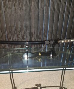 Ten Ryu – Samurai Sword Stand – Black Lacquered Wood Single Sword Stand with Red Velvet Holders and Ten Ryu Logo on Stand, Display Your Collection with Pride – MA-1SD 25 81lDRSNEj4L