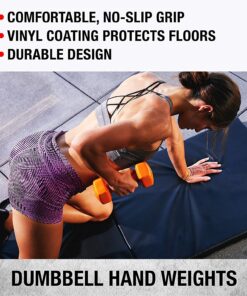 Dumbbells Hand Weights Set of 2 - Vinyl Coated Exercise & Fitness Dumbbell for Home Gym Equipment Workouts Strength Training Free Weights for Women, Men (1-10 Pound, 12, 15, 18, 20 lb) (H) Black | 8-Pound 8 81lDtWexqS