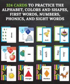 Carson Dellosa Early Learning Flash Card Set—PreK-Grade 3 Alphabet, Colors and Shapes, First Words, Numbers 0-25, Phonics, Sight Words Flash Cards With Dividers (324 Flash Cards) 8 81lGfg62ZkL