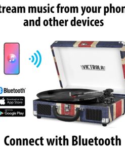 Victrola Vintage 3-Speed Bluetooth Portable Suitcase Record Player with Built-in Speakers | Upgraded Turntable Audio Sound|UK Flag, Model Number: VSC-550BT-UK UK Flag 20 81lIjDIbToS