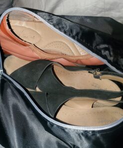 YAMIU Travel Shoe Bags Set of 4 Waterproof Nylon with Zipper for Men & Women, Black 4 Pack - Black 57 81lJGMtWp1L