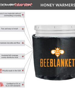 Powerblanket BB05GV Bee Blanket Honey Heater, 5 gal Pail Heater with Cutout for Gate Valve, Charcoal Gray 5-Gallon (Gate Valve) 120 V 20 81lKU7 wMS 1