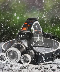 AUERVO Rechargeable LED Headlamp, 10000 Lumens Bright Headlight, Portable Waterproof Flashlight Kit with Rechargeable Batteries for Night Hunting Fishing Camping Black 14 81lKc6EP2mL